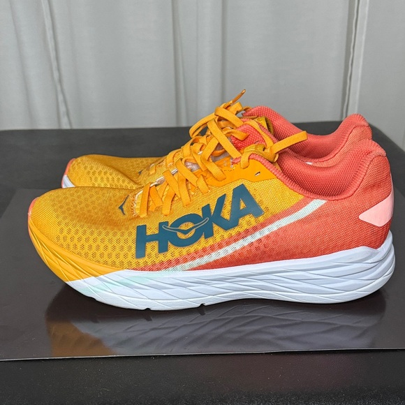 Hoka Rocket X - Orange and Yellow Lightweight Sneakers Athletic Sz 10 M & 11.5 W - Picture 4 of 10